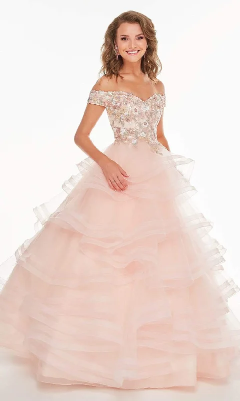 Formal Dress for PageantsTiffany Exclusive - 46237SC Off Shoulder Tiered Ballgown