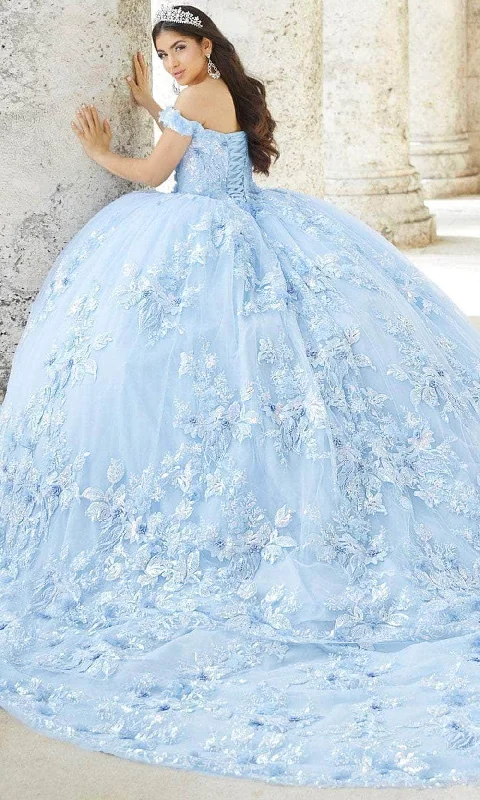 Formal Dress for Vintage Car ShowsQuinceanera Collection 26027T - Floral Appliqued Ballgown