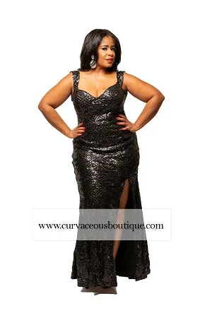 Formal Dress for Runway ShowsBlack Blaine Sequin Gown