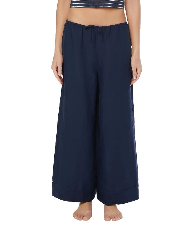 women's wool pantsOnia Air Linen-Blend Wide Leg Drawstring Pant