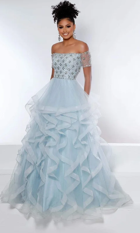 Formal Dress for Day WeddingsJohnathan Kayne - 2433 Ruffle Off - Shoulder Organza Gown