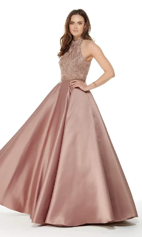 Formal Dress for New Year's EveAlyce Paris - 5021 Halter Neck Lace Ballgown