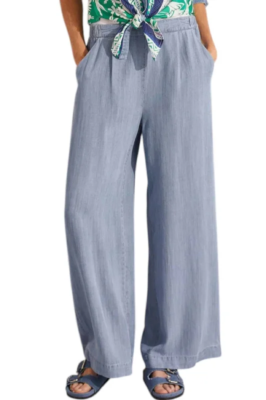 women's running pantsFlowy Pull-On Wide Leg Pants In Tideblue