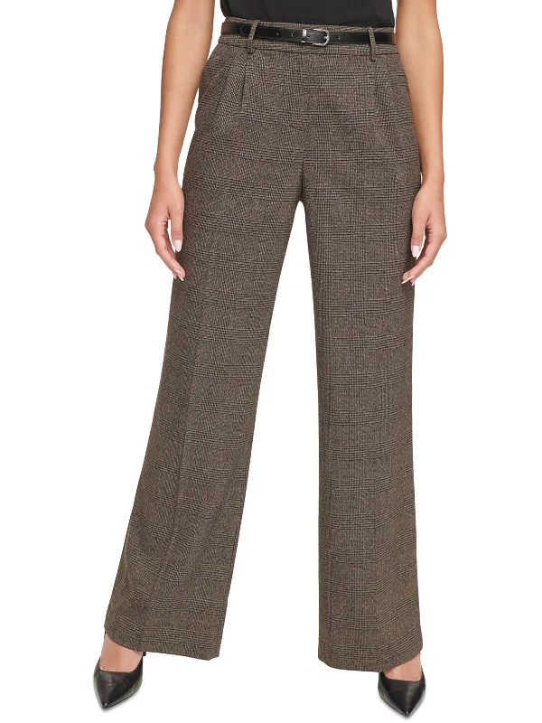 women's mid-rise pantsWomens High Rise Pleated Suit Pants