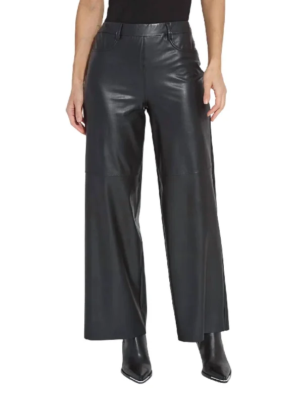 women's low-slung pantsWren High Waist Wide Leg Pant In Black