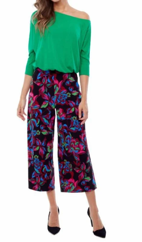 women's low-slung pantsWide Crop Pant In Ibiza Print