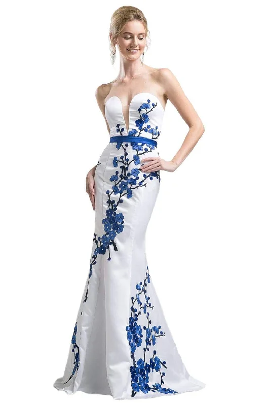 Formal Dress for Horse RacesCinderella Divine - KD052 Embroidered Floral Trumpet Gown