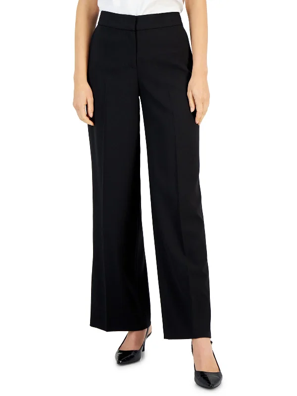 women's high-waisted pantsWomens Knit Wide Leg Dress Pants