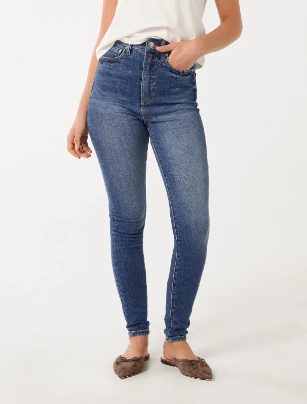 women's denim jeans with ripped kneesMila High-Rise Skinny Jeans