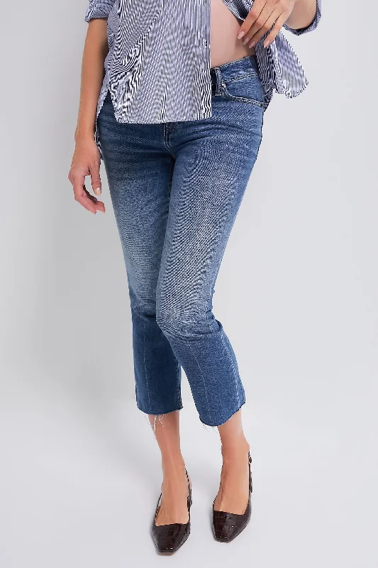 women's high-ankle denim jeansIndigo The Crop Maternity Jean