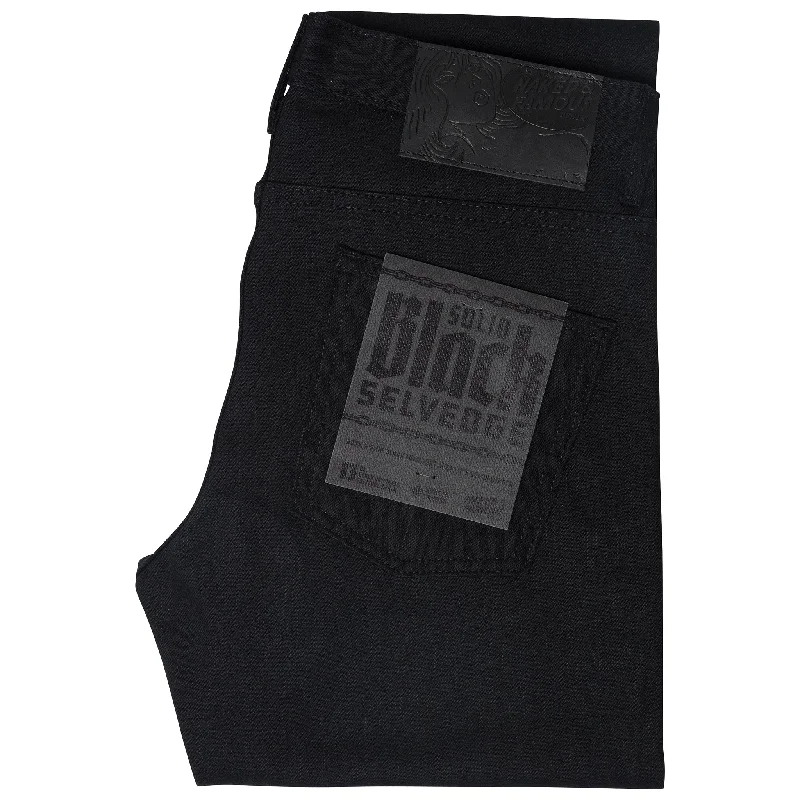 women's denim jeans for business casualSuper Guy - Solid Black Selvedge