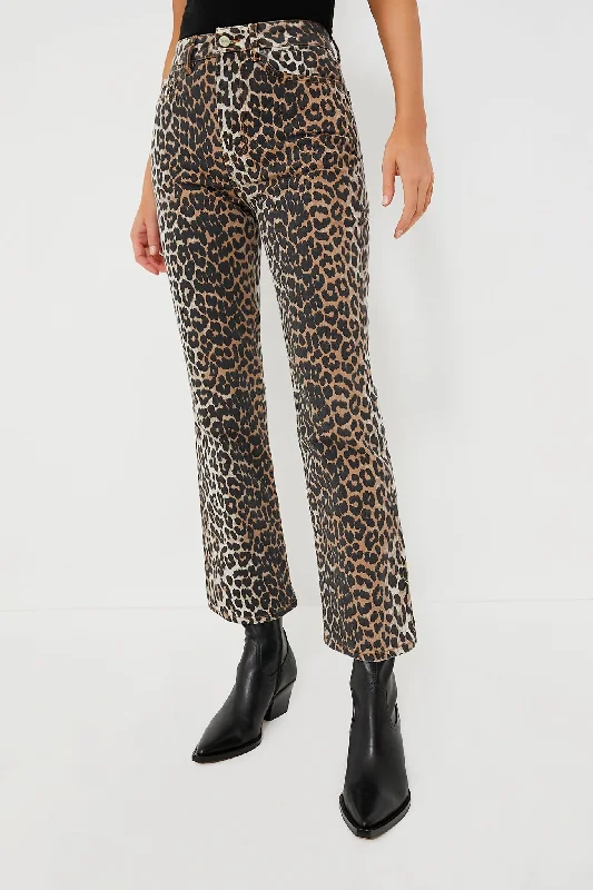 women's denim jeans for a glamorous eveningLeopard Print Denim Betzy Cropped