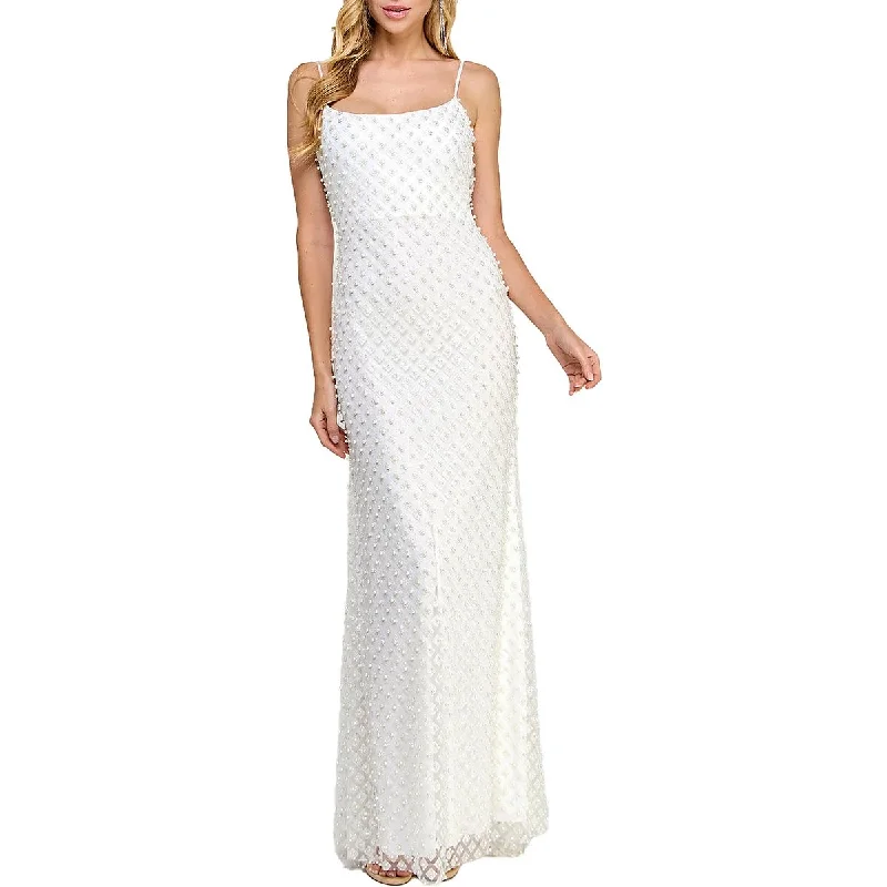 mother-of-the-bride party dressesJuniors Womens Embellished Long Evening Dress