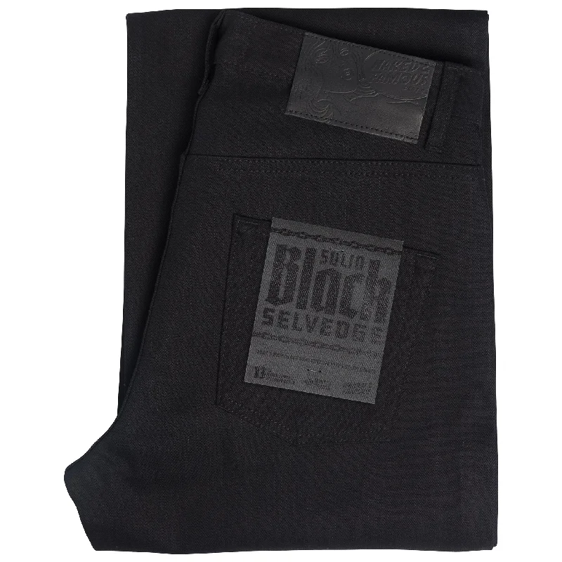 women's denim jeans with functional pocketsStrong Guy - Solid Black Selvedge