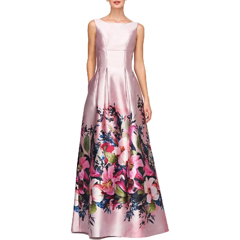 casual party dressesWomens Floral Print Long Evening Dress