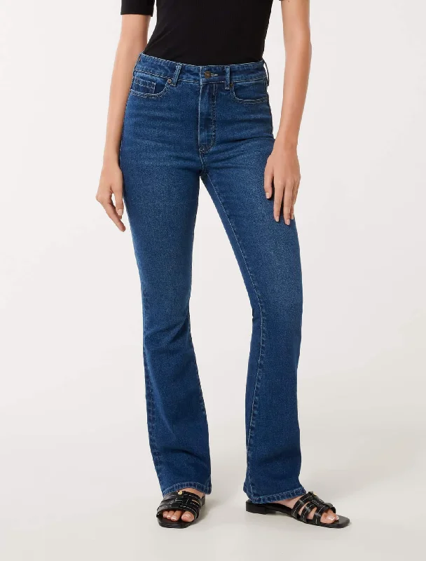 women's denim jeans with fake pocketsPhoebe Skinny Flare Jeans