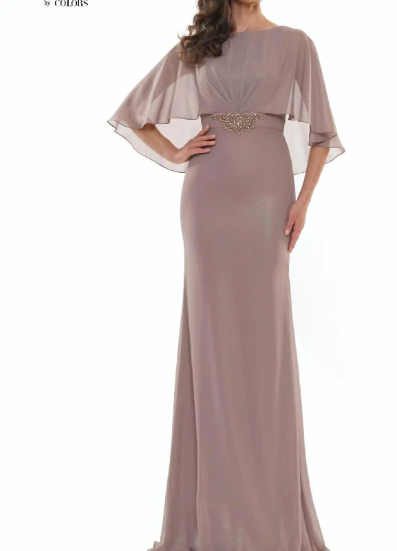 winter party dresses (with tights)Evening Gown in Taupe