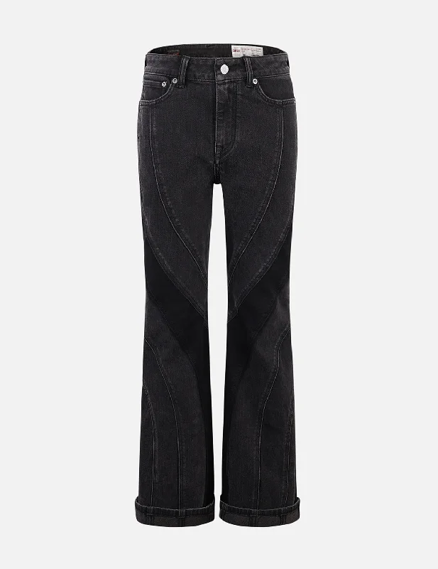 women's denim jeans for plus-size womenCut-Line Fashion Fit Boot Cut Jeans