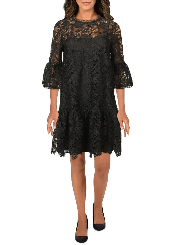 ruffle party dressesWomens Floral Lace Cocktail and Party Dress