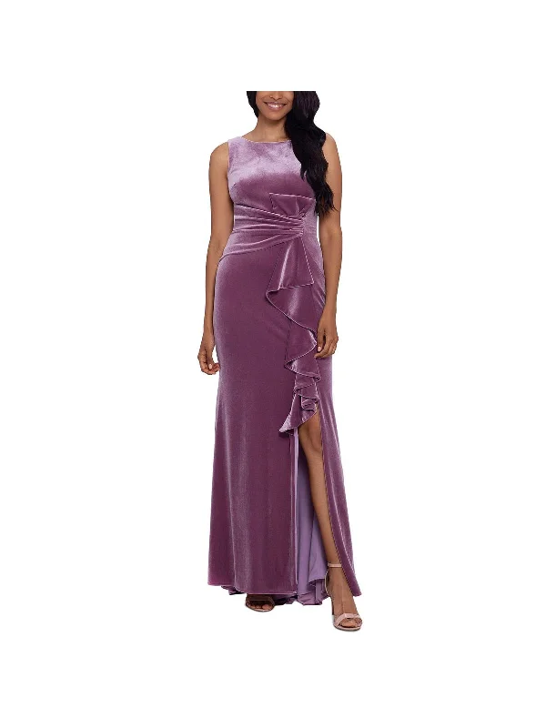 stretchy party dressesWomens Velvet Fit & Flare Cocktail and Party Dress