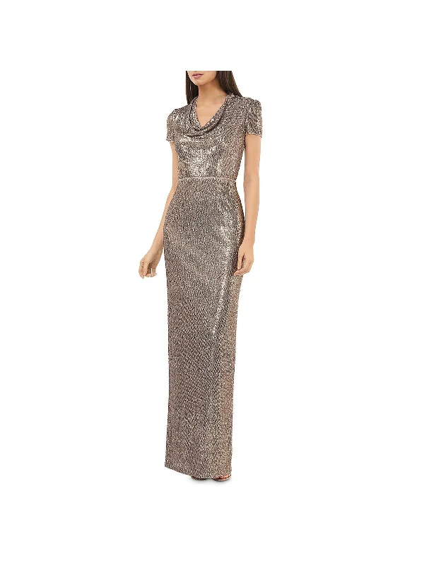 bridesmaid party dressesWomens Sequined Cowl Neck Evening Dress