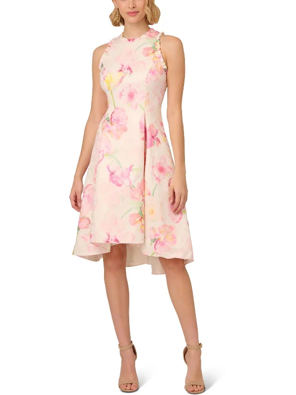 figure-flattering party dressesWomens Floral Hi-Low Cocktail And Party Dress