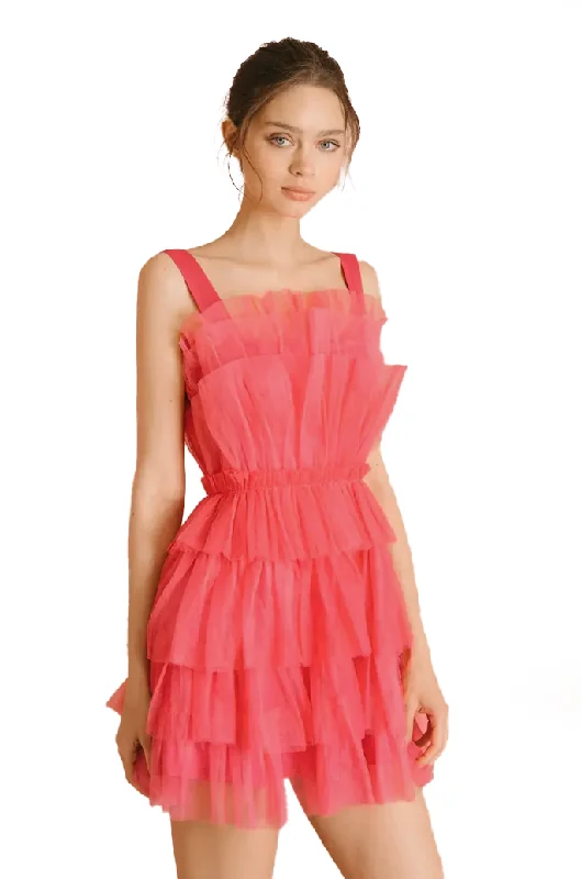 vintage party dressesXL - storia hot pink ruffle tulle party dress