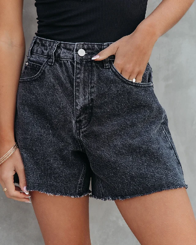 women's denim jeans with distressed hemsWinston High Waist Frayed Hem Shorts