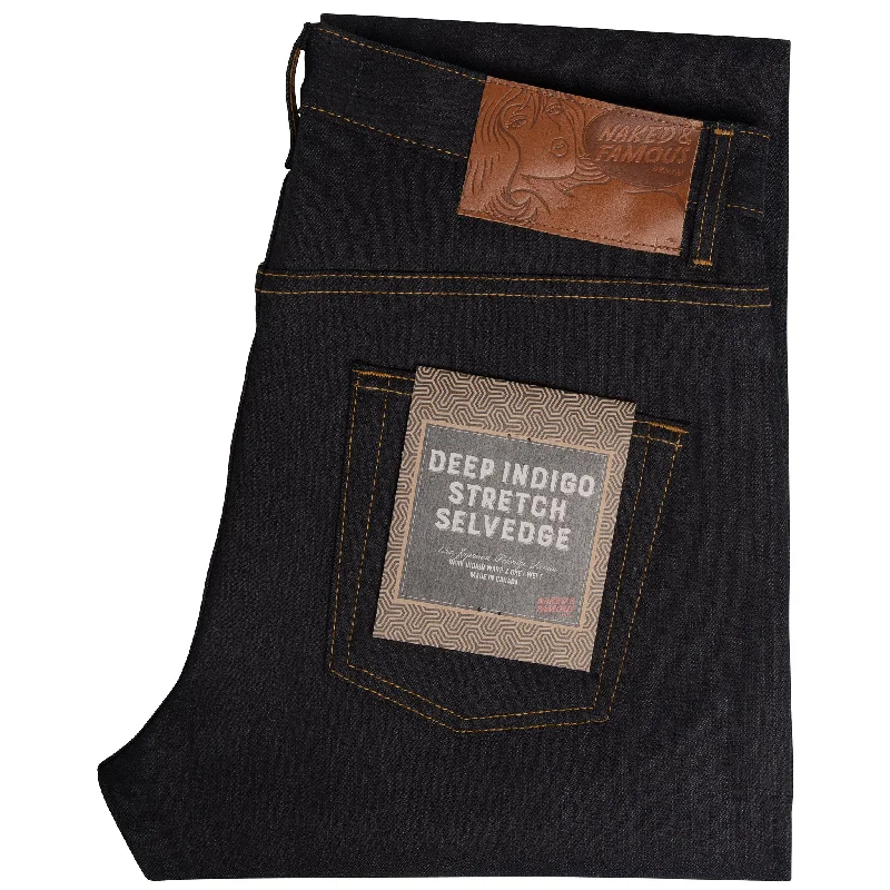 women's denim jeans for a night at the clubEasy Guy - Deep Indigo Stretch Selvedge