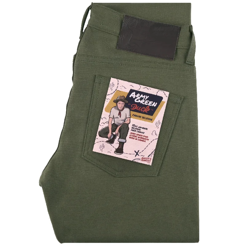 women's denim jeans for curvy womenSuper Guy - Army Green Duck Selvedge