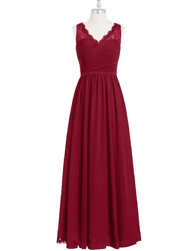 lightweight party dressesBurgundy Long Chiffon Bridesmaid Dress Party Dress