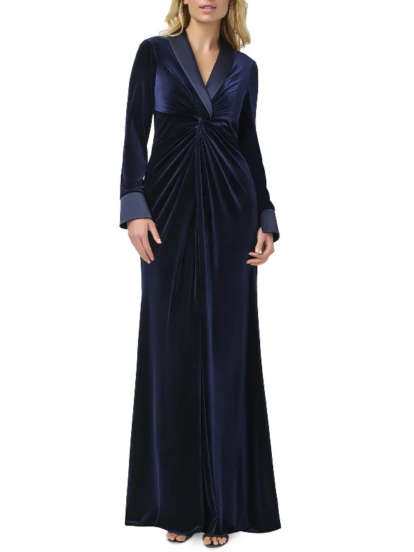 metallic party dressesWomens Velvet Long Sleeve Evening Dress