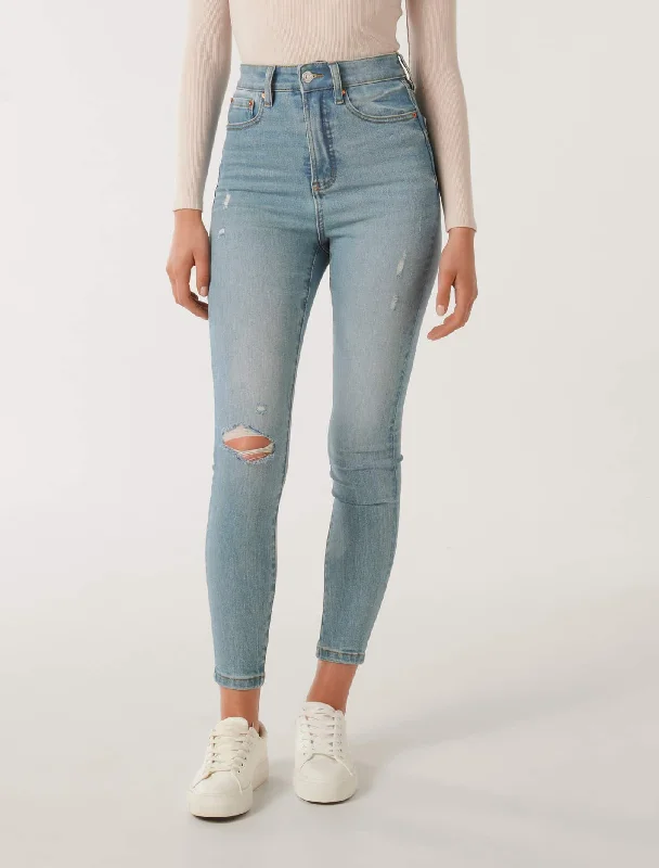 women's denim jeans with belt loopsMila High-Rise Skinny Jeans