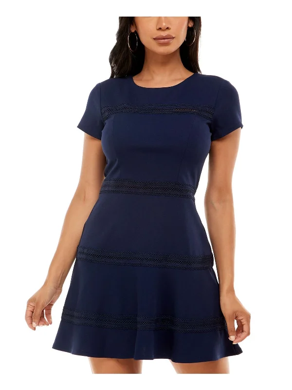 budget-friendly party dresses1 - b darlin blue short sleeve fit & flare party dress