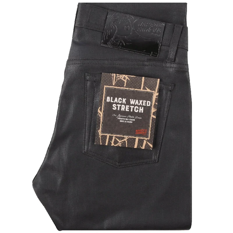 women's stone-washed denim jeansWeird Guy - Wax Coated Black Stretch