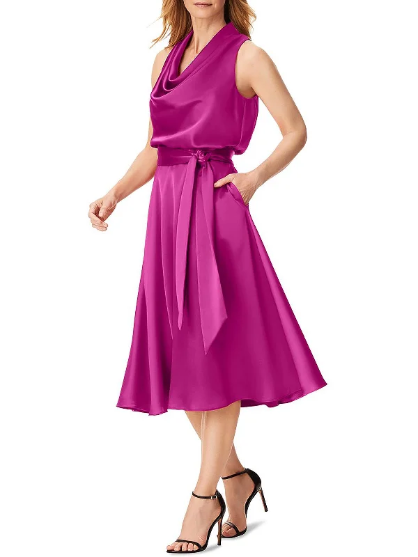 lace party dressesWomens Satin Cowlneck Cocktail and Party Dress