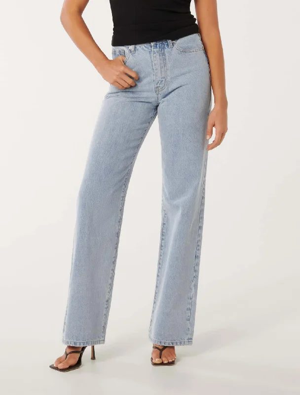 women's denim jeans with buttonsSky Straight Leg Jeans