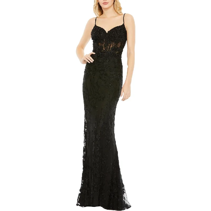 chic party dressesWomens Lace Corset Evening Dress