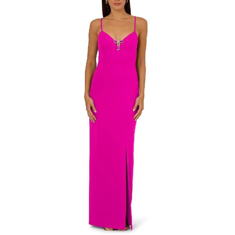 stylish party dressesWomens Crepe Column Evening Dress