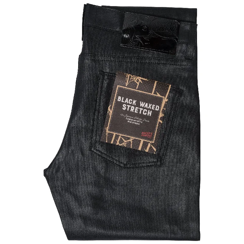 women's bootcut denim jeansSuper Guy - Wax Coated Black Stretch