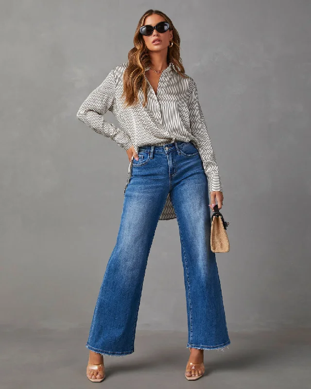 women's denim jeans for a night at the clubCasual Moves High Rise Wide Leg Jeans