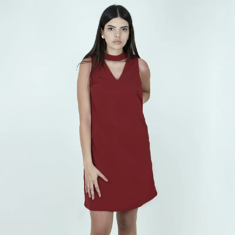 cocktail party dressesWomen's Keyhole-Neck Party Dress,Red