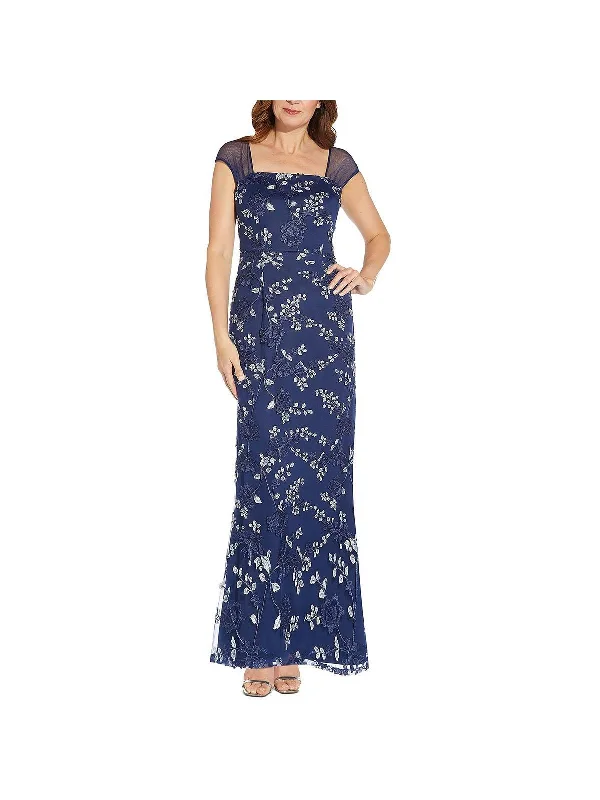 maxi party dressesWomens Embroidered Mermaid Evening Dress