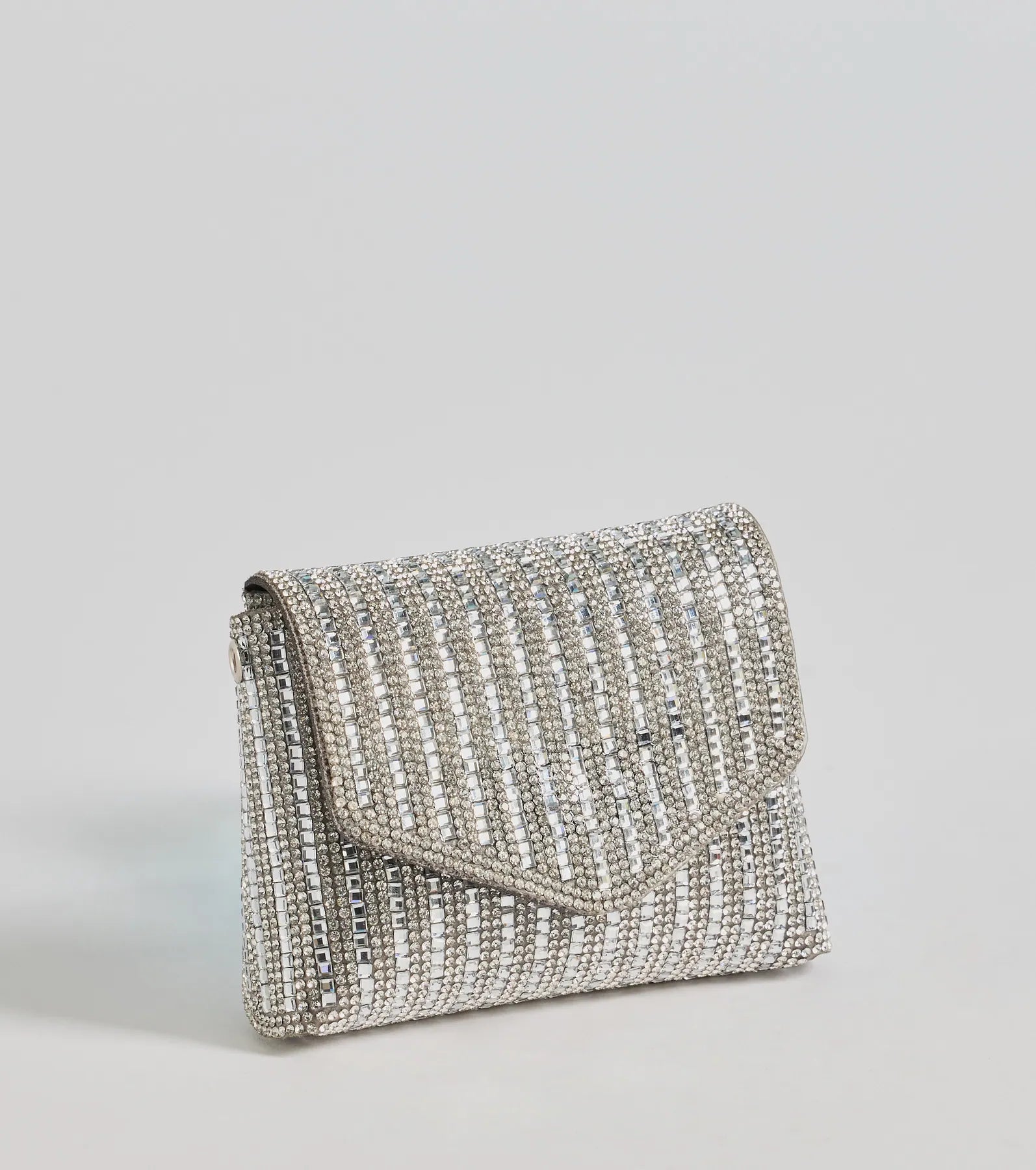 high-slit Mimi dresses for a bold lookSparkle And Glow Rhinestone Mini Clutch