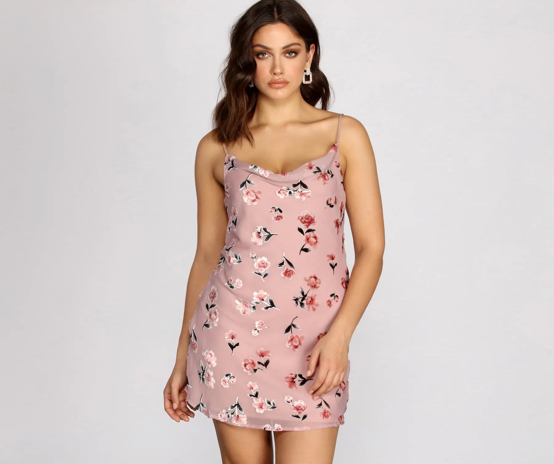 cute and flirty Mimi dresses for a playful touchForever Floral Mesh Burnout Velvet Mini Dress