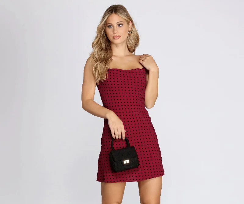 classic Mimi dresses 2023Sleeveless Polka Dot Mini Dress