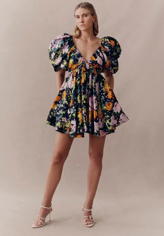 wrap floral Mimi dresses for a flattering silhouetteGabrielle Plunge Mini Dress -  Floral