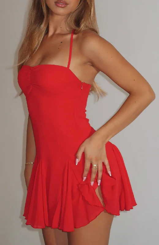 retro Mimi dresses inspired by the 70sThink I'm In Love Mini Dress Red