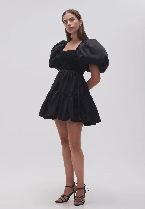 high-slit Mimi dresses for a bold lookCasa Puff Sleeve Mini Dress - Black