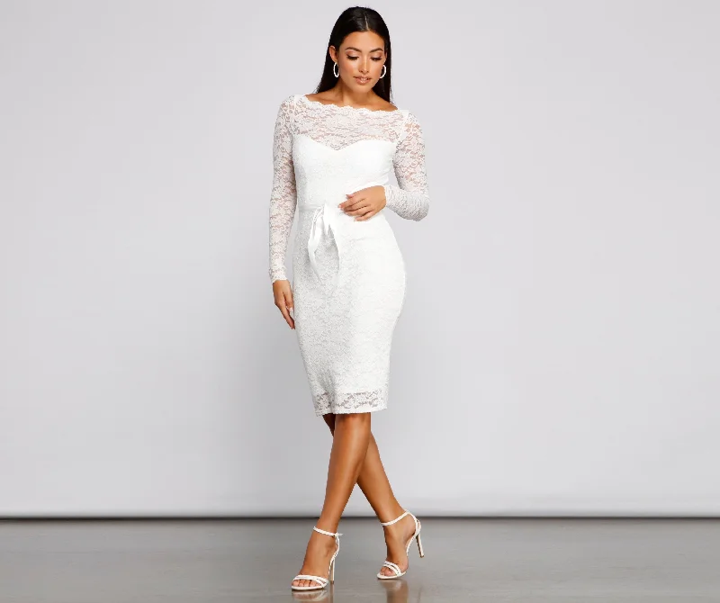 lightweight midi dressesKeely Lace Stylish Sweetheart Midi Dress